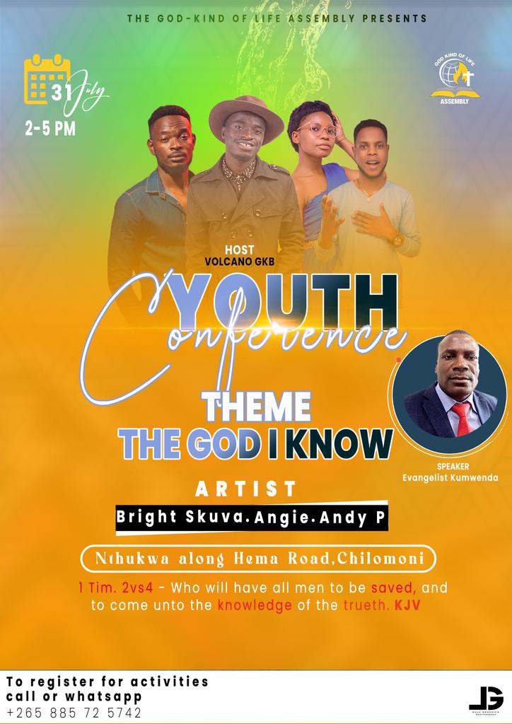 #31stJuly let's meet at the #YouthConference #EvangelistKumwenda