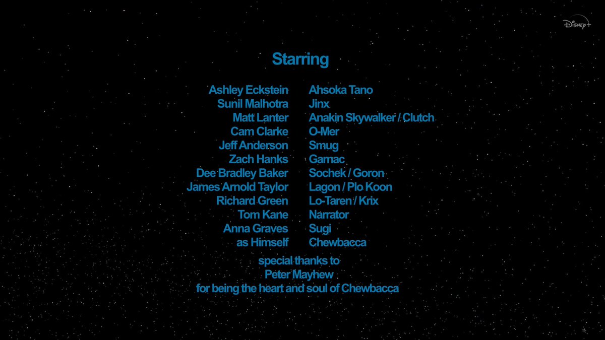 Peter Mayhew gets a special thanks in this episode. I guess this episode does have Peter Mayhew involved in the production. #TheCloneWars https://t.co/BE2AktbYyj