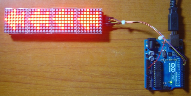 KeijiHata's tweet photo. Arduinoで7，4連8X８ドットマトリクスLEDの表示テストをしました。
https://t.co/3BWnUfAkFo
#Arduino https://t.co/HL73uKc3bz