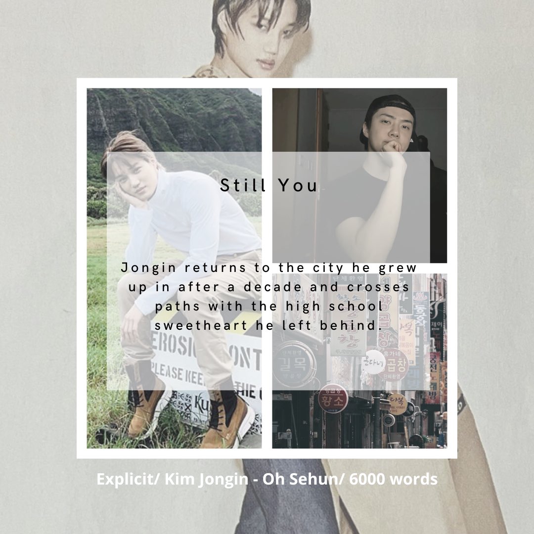 🧸Still You
🧸Jongin/Sehun
🧸Explicit
🧸Idols, exes to lovers, getting back together, slice of life
🧸6000 words
🧸archiveofourown.org/works/40565934

#AYearWithNpf 
#sekai