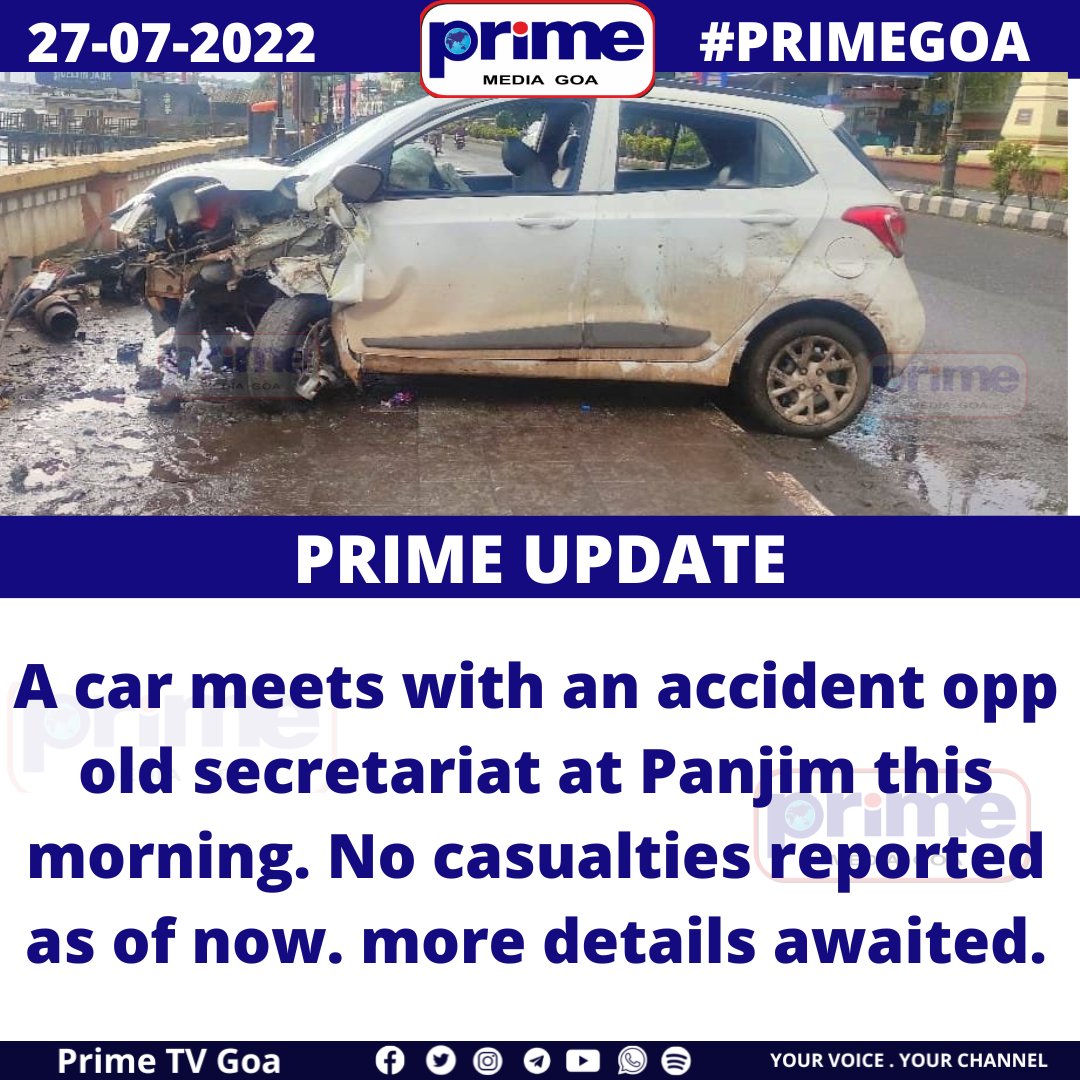 Accident at Panjim early this morning.

 ||  #PRIMEGOA #TV_CHANNEL #GOA #PRIMEUPDATE ||