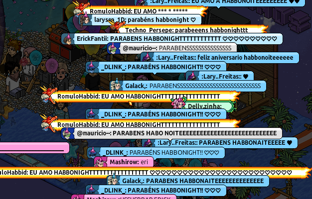 HabboNight's tweet photo. 12 ANOOOOOOOOOOOOOOOS! 🥳🥳🥳🥳

Quem tá de parabéns? A HabboNight! Muito obrigado a todos os ouvintes, equipe, nightzeiros e comunidade por nos acompanharem ao longo de 12 ANOS ininterruptos! 💜🎉🥺

A noite é apenas uma parte do diaaaaa! #HN12Anos #EuAMOAHabboNight #Habbo #HN https://t.co/j1awNmcmLU