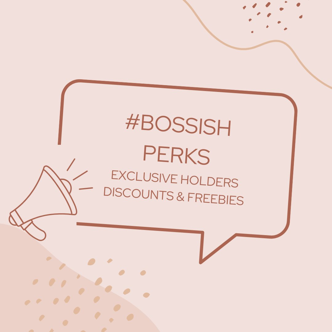 Hey Boss Babes! Did you know that being a holder of one of our NFTs gives you access to exclusive discounts and freebies? Check out the #🎁Bossish-Perks✨ channel in our Discord to learn more! #BOSSISH