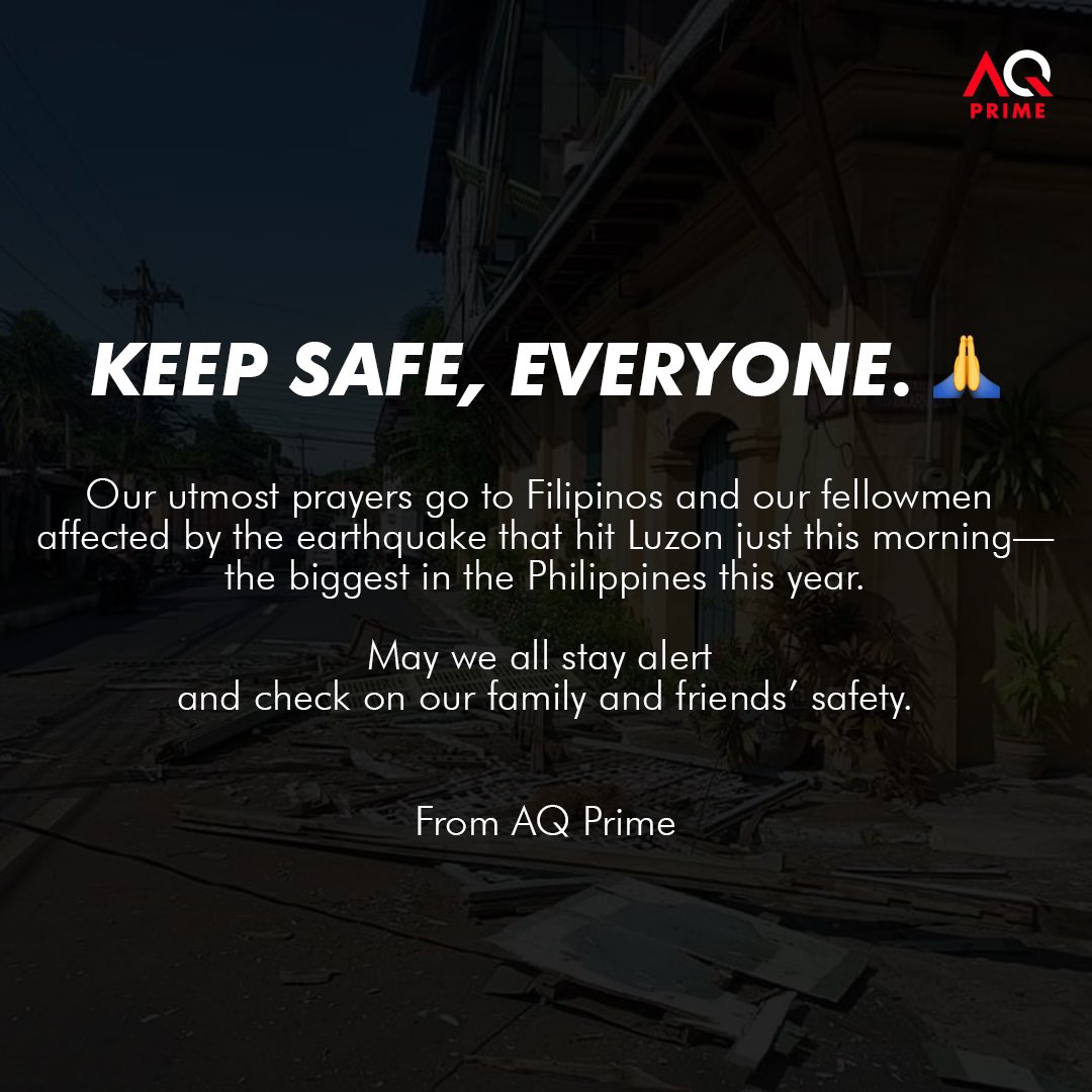 KEEP SAFE SA LINDOL, EVERYONE. 🙏

#AQPrime #lindol #earthquakeph #AbraEarthquake #iFelt_AbraEarthquake #lindolph Magnitude 7.3