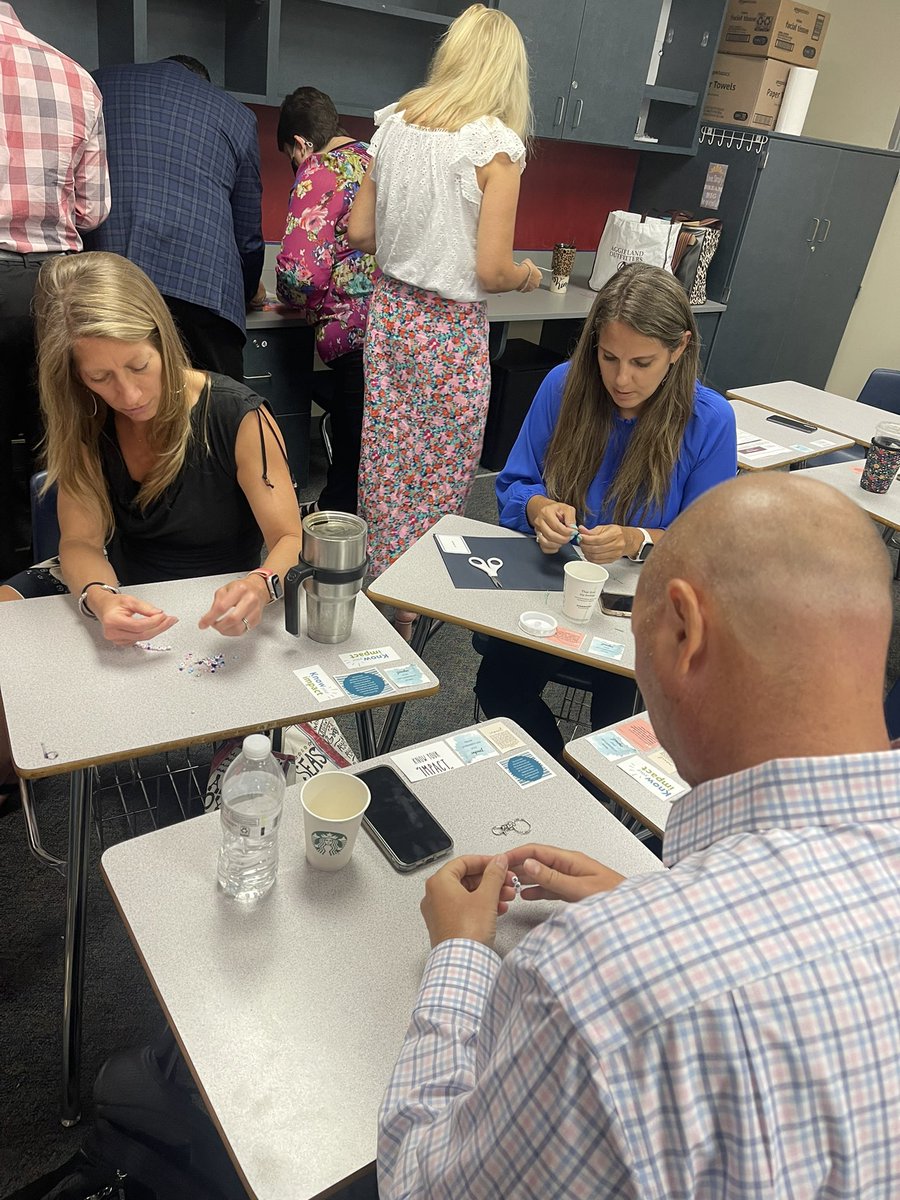 KimLawson21's tweet photo. Spent the past two days at FBISD Leadership Launch surrounded by amazing leaders!  The Academic Affairs Division reflected on knowing our IMPACT as educators. Nothing like making key chains illustrating our work.  What an amazing team! #knowyourimpact #LeaderLearning @FortBendISD https://t.co/fSfkkYtgCZ