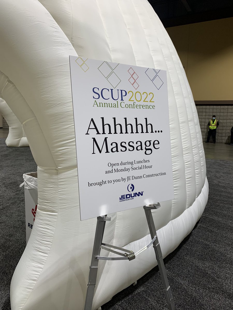 RJBthearchitect's tweet photo. First conference Iโve been to that provided free massages! More of this! #SCUP22 https://t.co/VWYc27bAyF