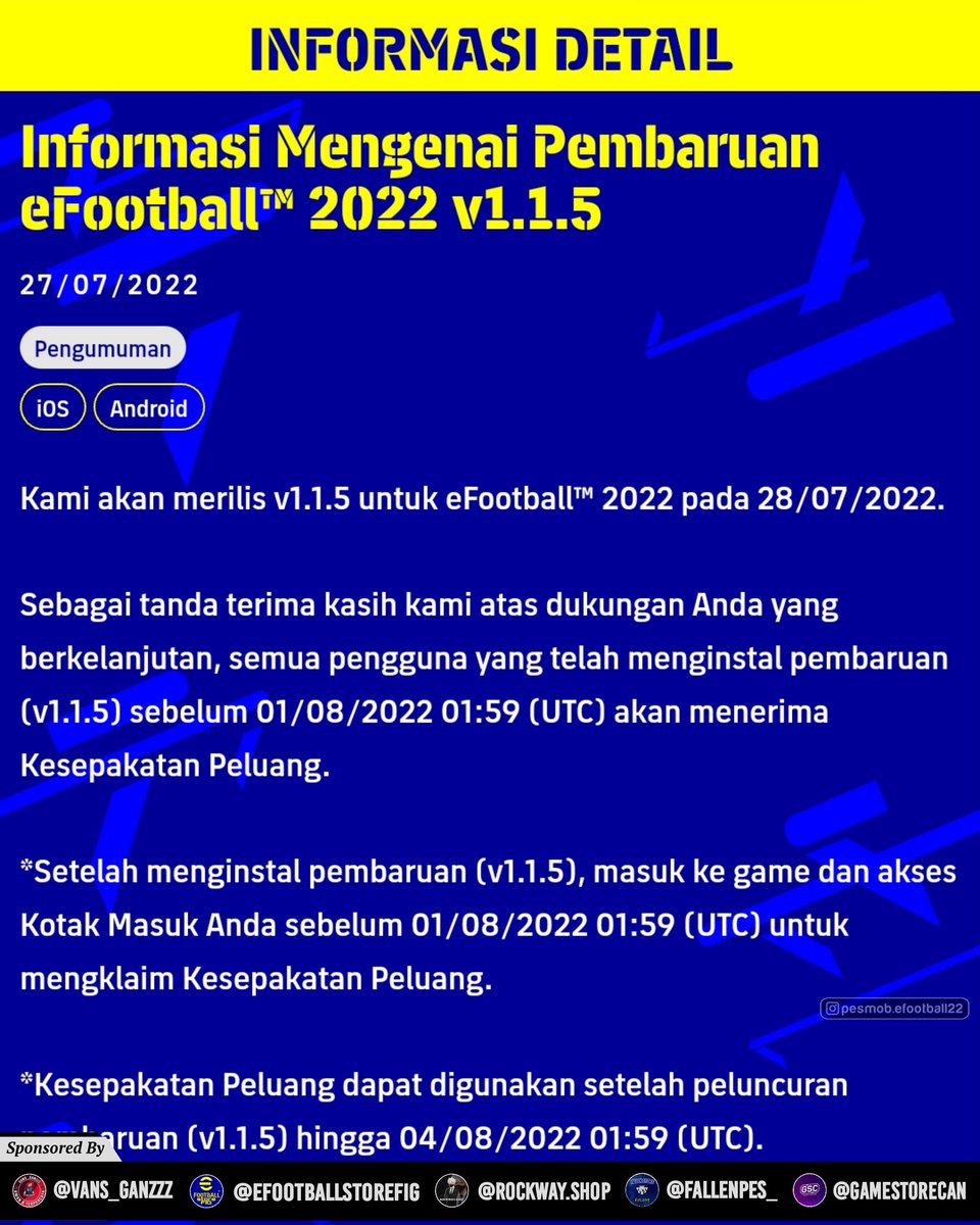 PesMobID's tweet photo. Update lagi Guys!🤣 #eFootball #efootball2022mobile #eFootball2022アプリ #eFootballFriendMatch #eFootballPES2021 #PES2021 #PesMobile #pes2022 https://t.co/vC2J1wrexn