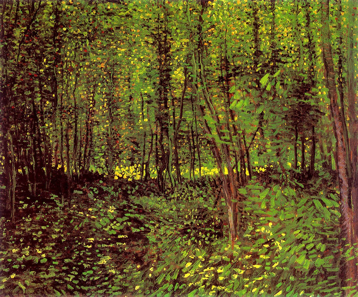 Arteymas_'s tweet photo. Árboles y maleza, 1887, Vincent Van Gogh https://t.co/mxrNVfN82J