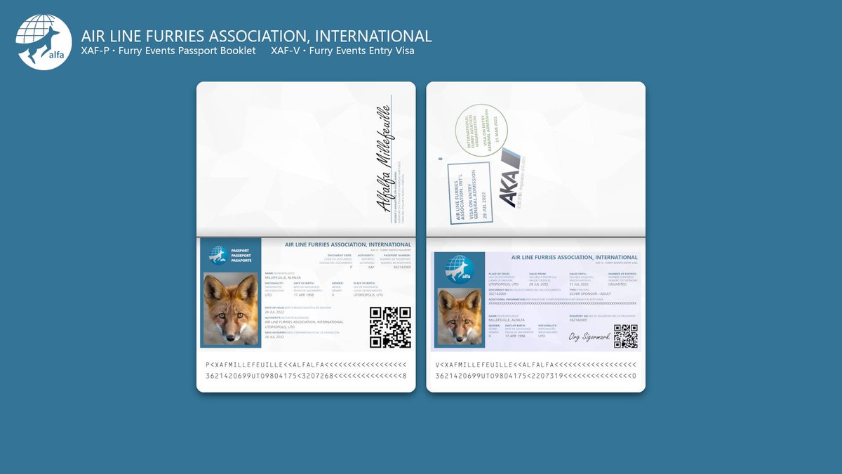 AirLineFurries's tweet photo. During the TD1-sized travel document creation, we humored the idea of TD3 passport booklets and MRV-A visas. We may try to find a print vendor at some point, but for now it's just in the "Someday" folder. https://t.co/rV2RRZh2Ya