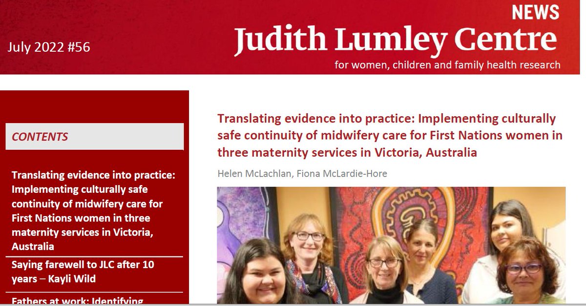 Have you seen our recent <a href="/LTUJudithLumley/">Judith Lumley Centre</a> July newsletter? It's a cracker! latrobe.edu.au/jlc/about #publichealth #midwifery #nursing