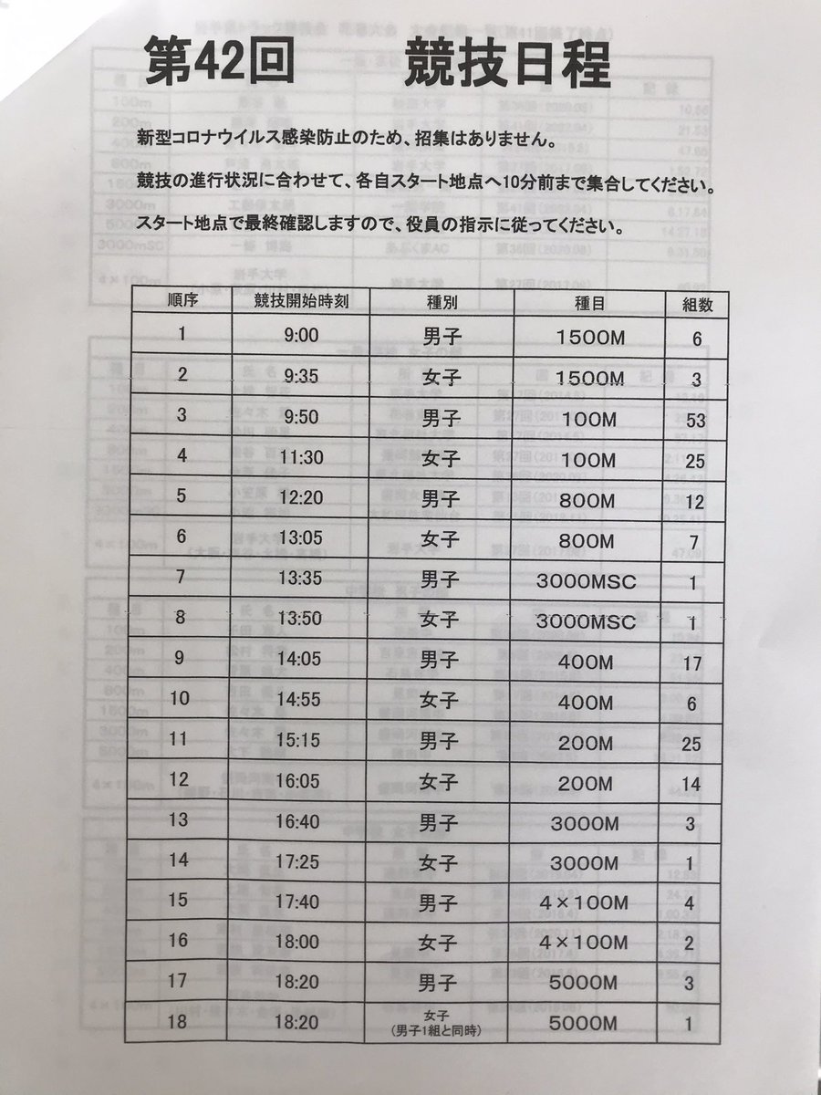 hanamakitf87's tweet image. 第42回花巻トラックタイムテーブルです。よろしくお願いいたします。