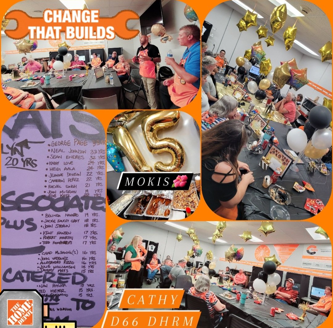 🎊15 YRS+ Celebration!🎉
3 over 30 YRS &amp; 8 over 20 YRS w/ Homedepot! A lot of wisdom &amp; great stories from those who helped pave the success of this amazing Company👏 Thank you!!🦈🥳🎈 <a href="/GPsharkz/">george page</a> <a href="/D66Celest/">Sheldon Celestine 🇹🇹🇺🇸</a> <a href="/cat_thanner/">Cathy Thanner</a> <a href="/Nannett41133843/">Nannette</a> #District66 #TenuredLuncheon #TrendingOrange