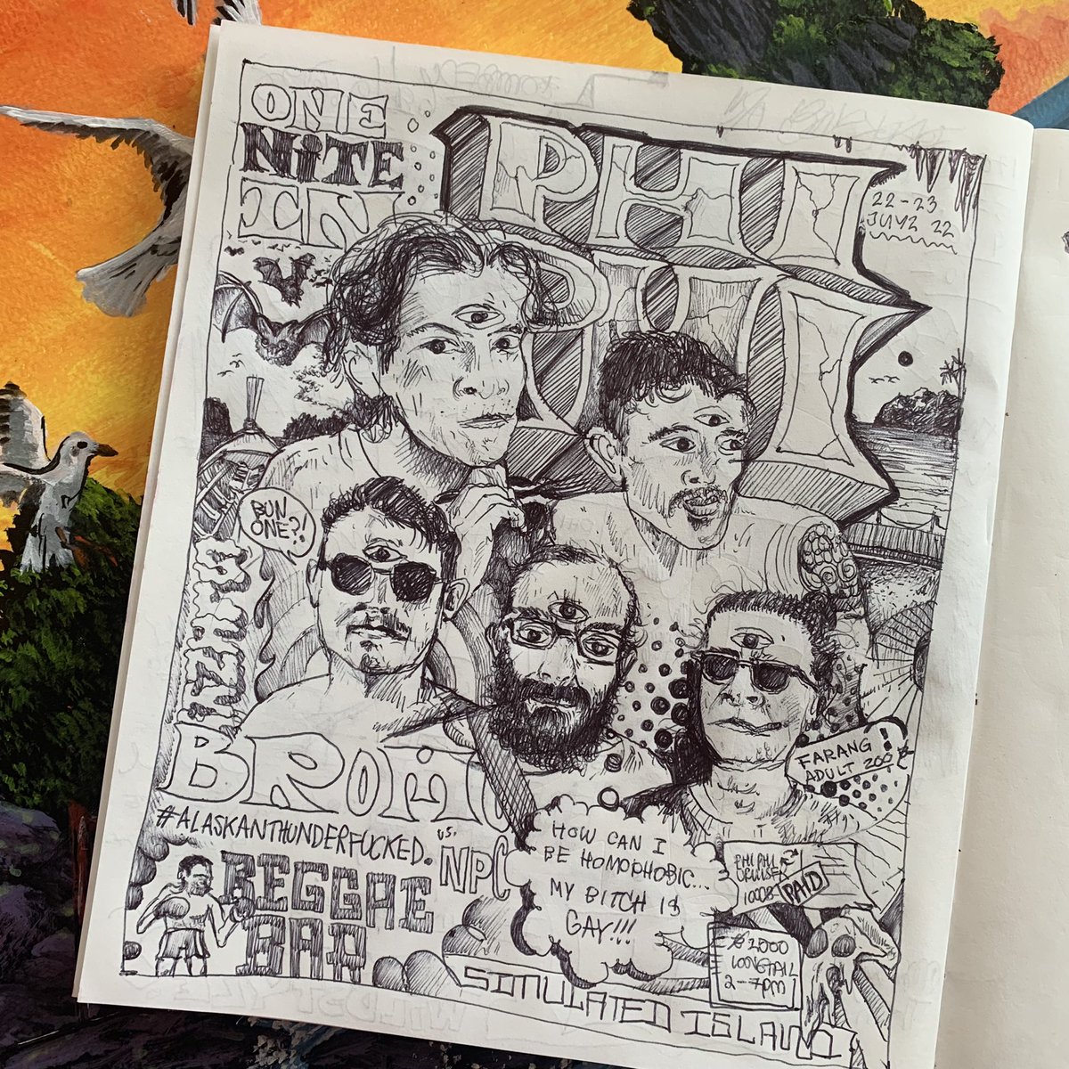 “One Nite in Phi Phi”

Doodling In my #sketchbook on the ferry 

#draweveryday #comicart #phiphi #islandboys #npc