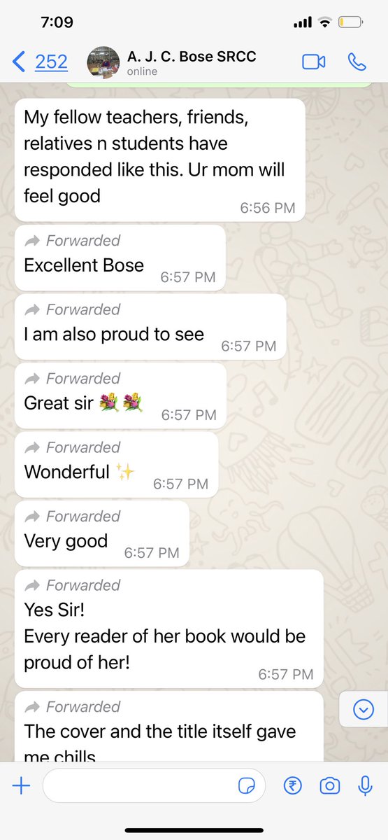 dikshadwivedi's tweet photo. Yesterday was such a good day. Texts are from one of my professors Dr. AJC Bose who had the funnest way of teaching #PrinciplesOFEconomics at @SRCCEcosoc . Nothing makes you happier in life than this feeling of your alma mater cheering you on from behind the scenes. https://t.co/RkMFZH3wq8