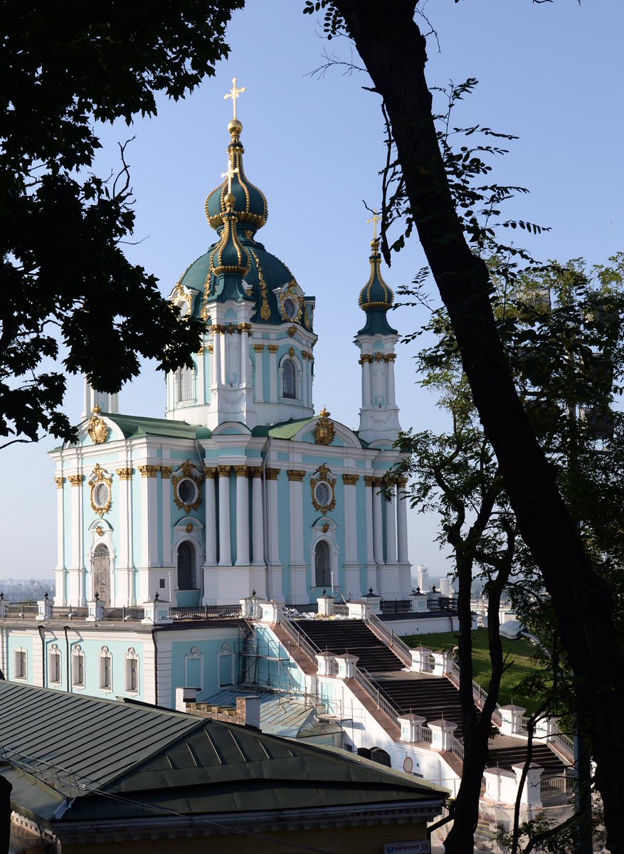 St Andrew's Church, Kyiv 2017. Constructed between 1747 and 1754 to a design by the Italian architect Bartolomeo Rastrelli.