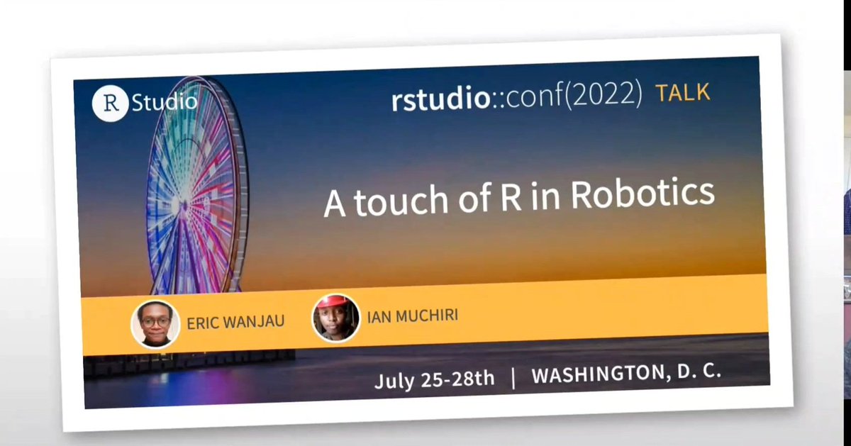 Entity_4004's tweet photo. @ericntay and I are out here using R to do some cool stuff. Catch us on Thursday as we showcase how one can do robotics using R. Thats an Unexpected use of R right?😂 #rstudioconf2022 #RStudioConf @RDekut https://t.co/OTBflwf7wZ