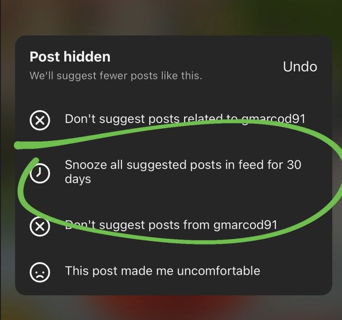 You hate the new Instagram feed?

In you feed, click the 3 dots (...) on any post from an account you don't follow. Then click "Not interested" and you can snooze *all* suggested posts for 30 days.