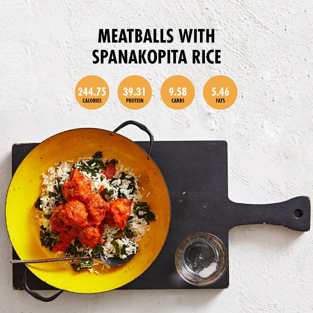 Prized for its high nutritional value, our Meatballs, and Spanakopita Rice dish is an excellent food source, low in fat and packed with vitamins and minerals and a guaranteed source of Vitamin E, B and Potassium boosts your well-being and energy level.