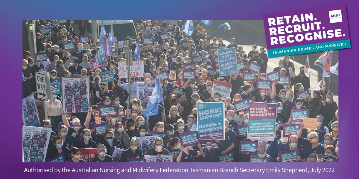 Hundreds of Nurses, Midwives and Assistants in Nursing have walked off the job at the Royal Hobart Hospital this afternoon. We counted more than 300 members and 200 virtual attendees taking part! Thank you everyone for coming, and showing support! #politas