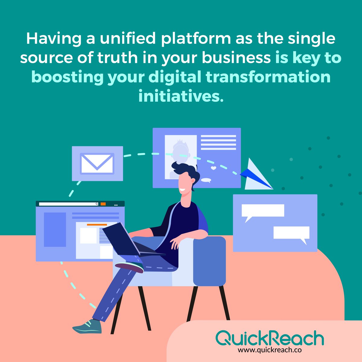 Get the #business information you need when you need them.💭💡

Having #digital operations where people &amp; systems are in one place is key in solving the problems of using disconnected solutions such as misalignment, lost data, and more: quickreach.co/post/creating-…