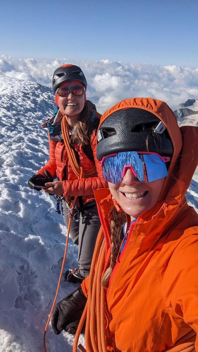 RoamMtns's tweet photo. Yesterday Katie and I summitted Combin du Valsorey, Combin de Grafeneire and Combin de la Tsessette, three 4000m peaks making 59/82 I’ve now climbed as part of an all-female team and 46/48 Swiss 4000er #projectalpinespirit https://t.co/TBlzwcBxRT