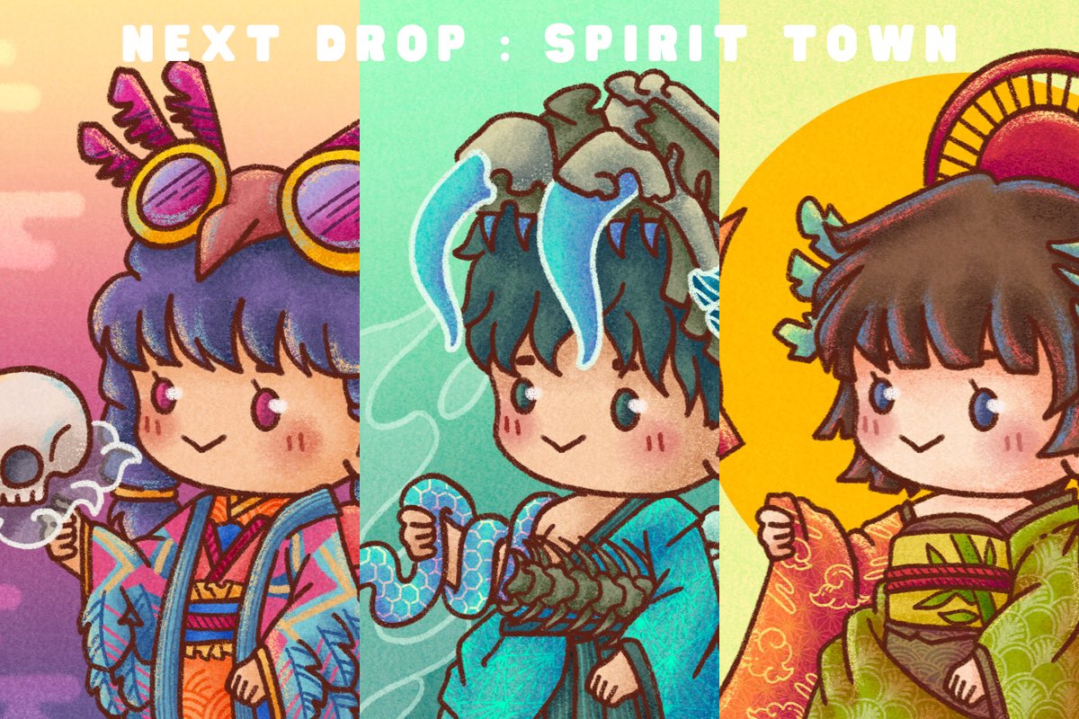 [Next Drop] SPIRIT TOWN collection
Mint Every Friday

Gather all adorable Japanese Yokai in one place, They will bewitched you to fall in love, Be aware! 

opensea.io/collection/aya… 

#NFTs #NFTJapan #NFTTHAILAND #NFT宣伝枠 #NFTcommunity #OpenSeaNFT #Etherum