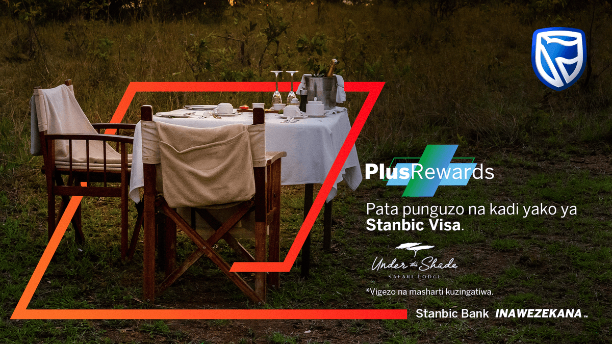 StanbicBankTZ's tweet photo. Furahia mapumziko ukiwa @undertheshade.arusha kwani kulipa na kadi yako ya Stanbic Visa kutakupatia punguzo la bei. #PlusRewards #Inawezekana https://t.co/sPsb8CyeO8