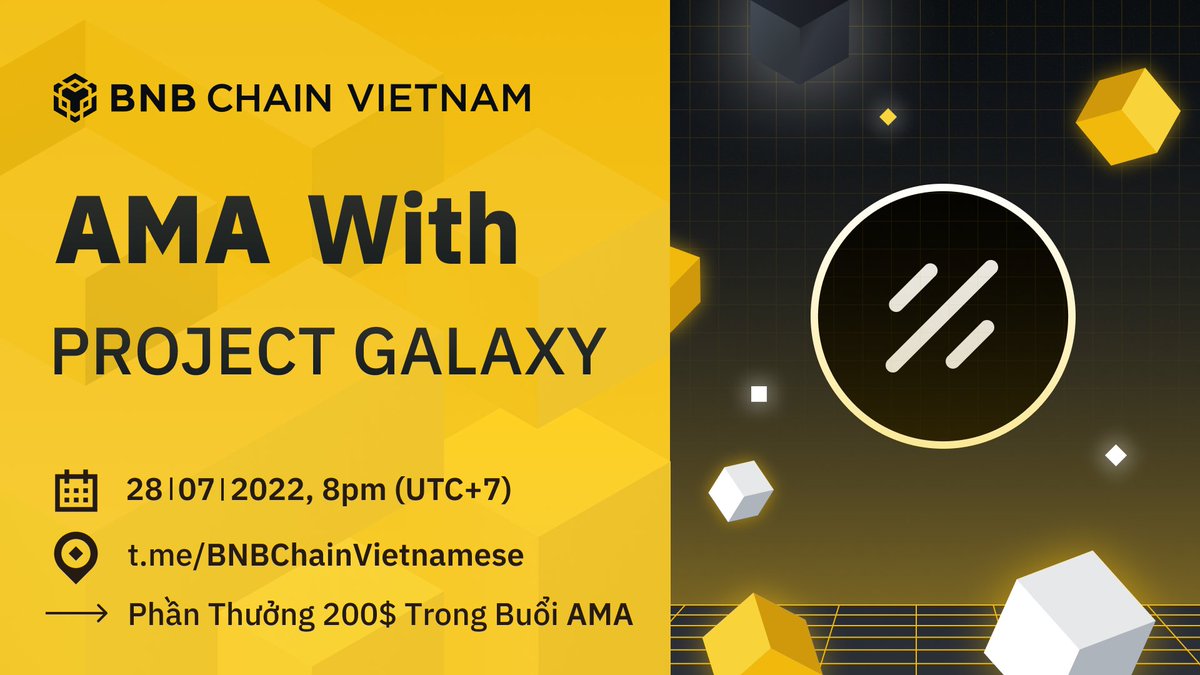 BNB Chain (@bnbchain) on Twitter photo Join our Vietnamese community for an AMA with <a href="/ProjectGalaxyHQ/">Now Galxe (Previously Project Galaxy)</a>!
Get the very latest on what the project has been up to.
๐๏ธ28 July
โฐ8PM (UTC+7)
๐ t.me/BNBChainVietnaโฆ Join our Vietnamese community for an AMA with <a href="/ProjectGalaxyHQ/">Now Galxe (Previously Project Galaxy)</a>!
Get the very latest on what the project has been up to.
๐๏ธ28 July
โฐ8PM (UTC+7)
๐ t.me/BNBChainVietnaโฆ