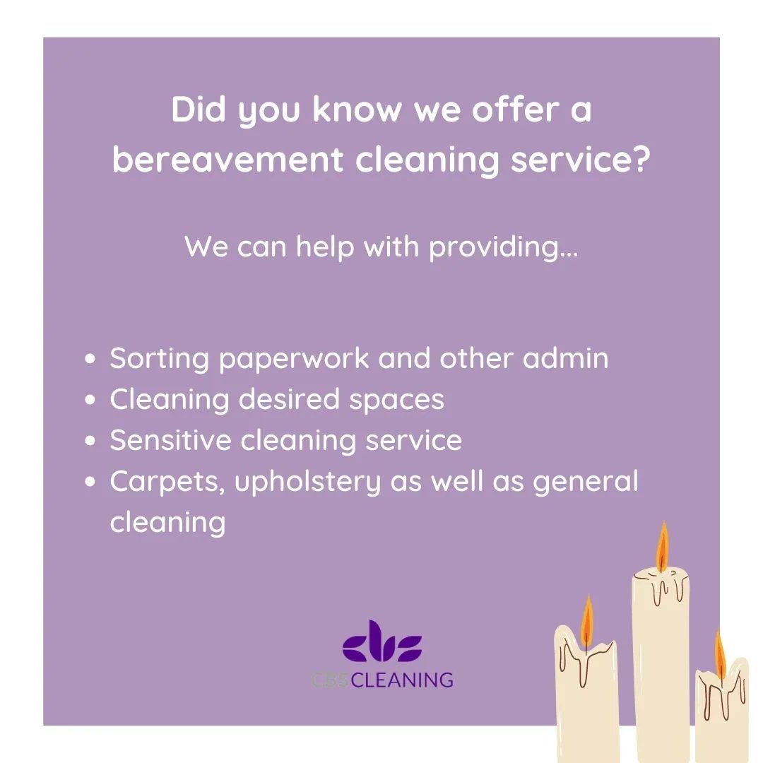 cbscleaning1's tweet photo. During the loss of a loved one, the last thing you want to be thinking about is the cleaning of their home. That's why many of our clients use our bereavement cleaning service. Get in touch or visit our website for more information. https://t.co/y5alVDwjBD