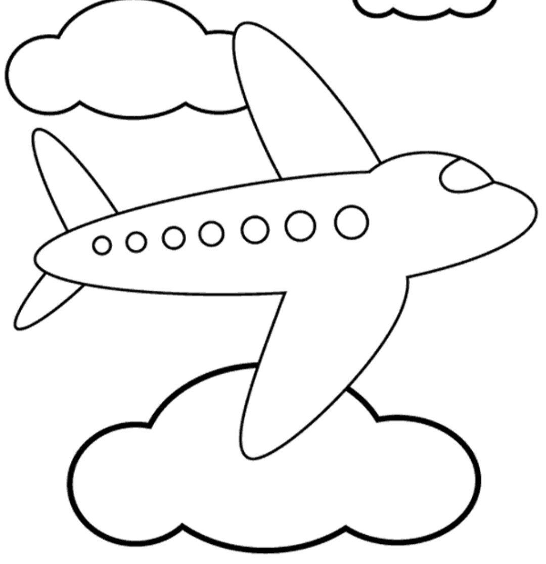 Самолет раскраска для малышей