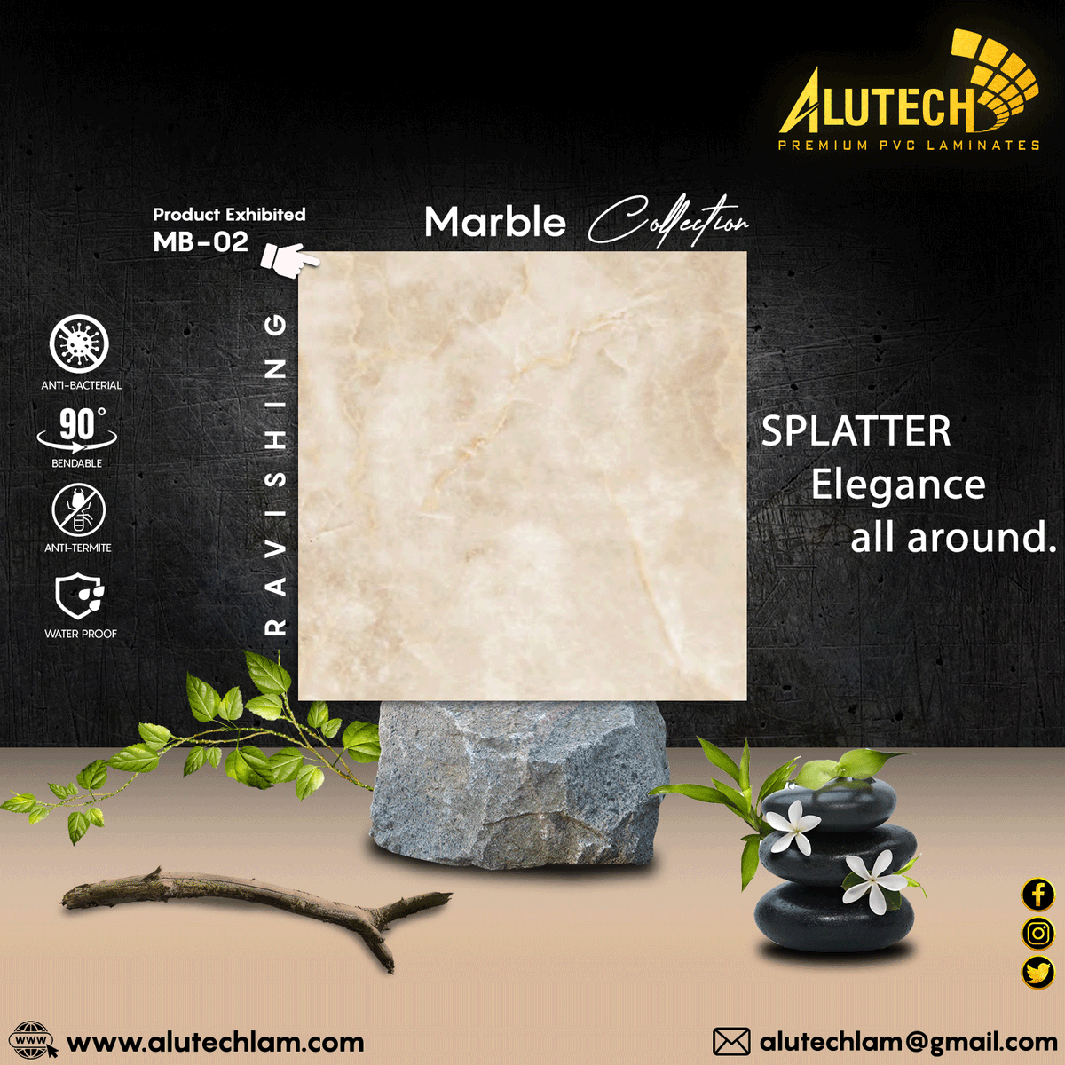 "Splatter Elegance all around"
*
**
***
FOR MORE INFO VISIT US AT : alutechlam.com OR DROP YOUR QUERY AT: alutechlam@gmail.com 
#alutech #alutechpvc #alutechpvclaminates #laminates #home #homedecor #dream #dreamhouse #homebeauty #like #kitchen #kitchendecor #youlike