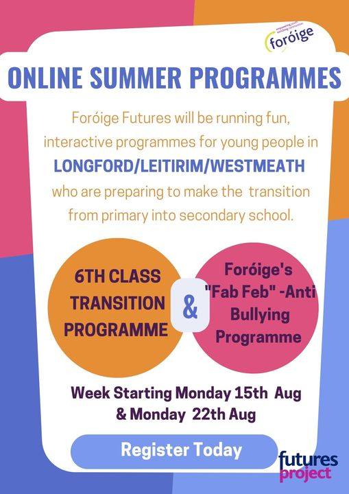 Foróige Futures will be running a number of fun informative Online Programmes for young people living in Longford/Westmeath/Leitrim preparing to make the transition from Primary to Secondary School.
Click on link to register:
forms.gle/AsVXjgwtDMWq6u…