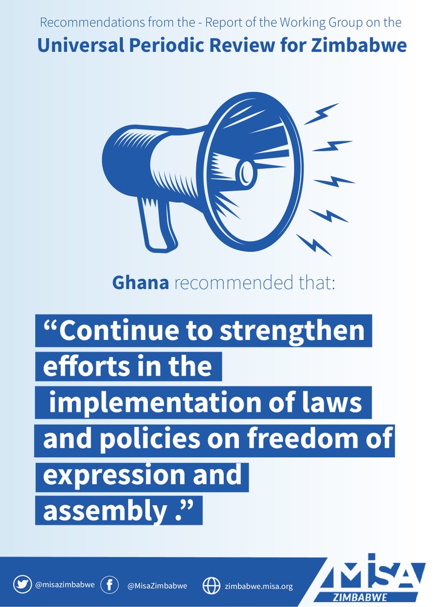 misazimbabwe's tweet photo. Ghana recommended that:
#UPR40
#ZimbabweUPR
#FreeExpression https://t.co/MclVrpgQ16