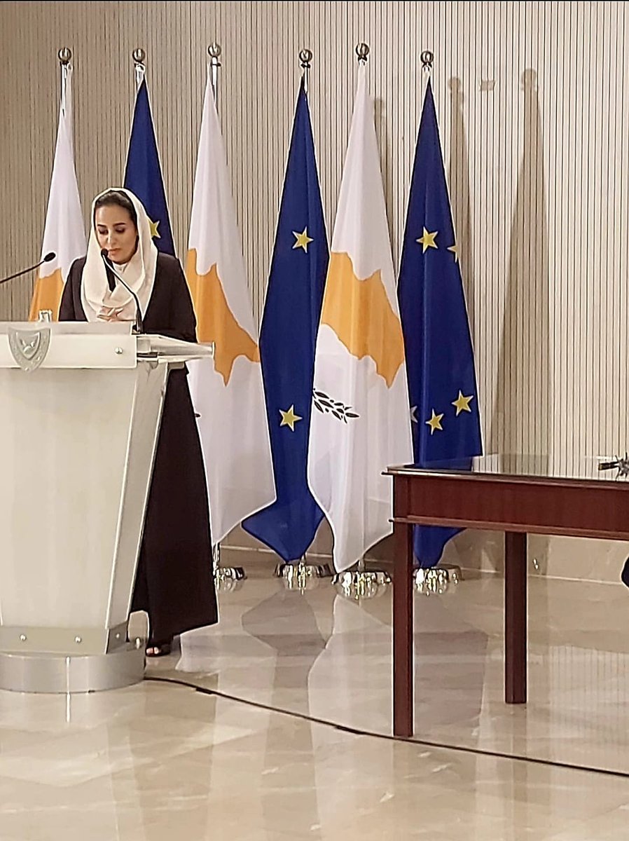 KSAEmbassyCY's tweet photo. Ambassador Alsharif attended today an official ceremony where the Deputy Minister of Research, Innovation and Digital Policy @kyriac_kokkinos signed the accession of #Cyprus to #DigitalCooperationOrganization in the presence of the Secretary-General of @dcorg, Ms. Deemah Al-Yahya https://t.co/majrlxkgf4