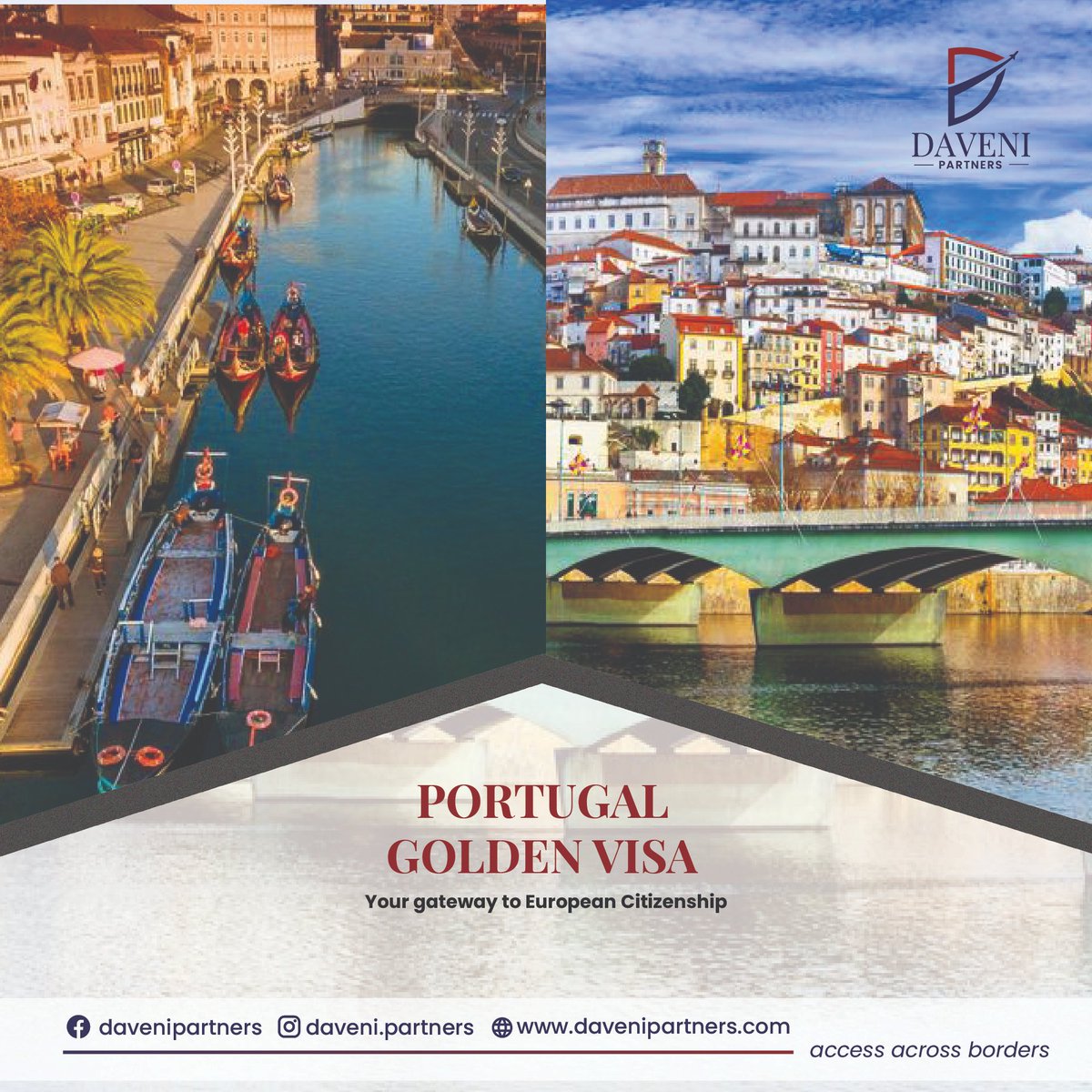 Portugal Golden Visa, your gateway to European Citizenship.
Contact us at Daveni Partners to learn more about the key benefits of Portugal's Residency by Investment program.

#davenipartners #portugal #portugalresidency #portugal🇵🇹 #portugalinvestment #africa #residencyprogram