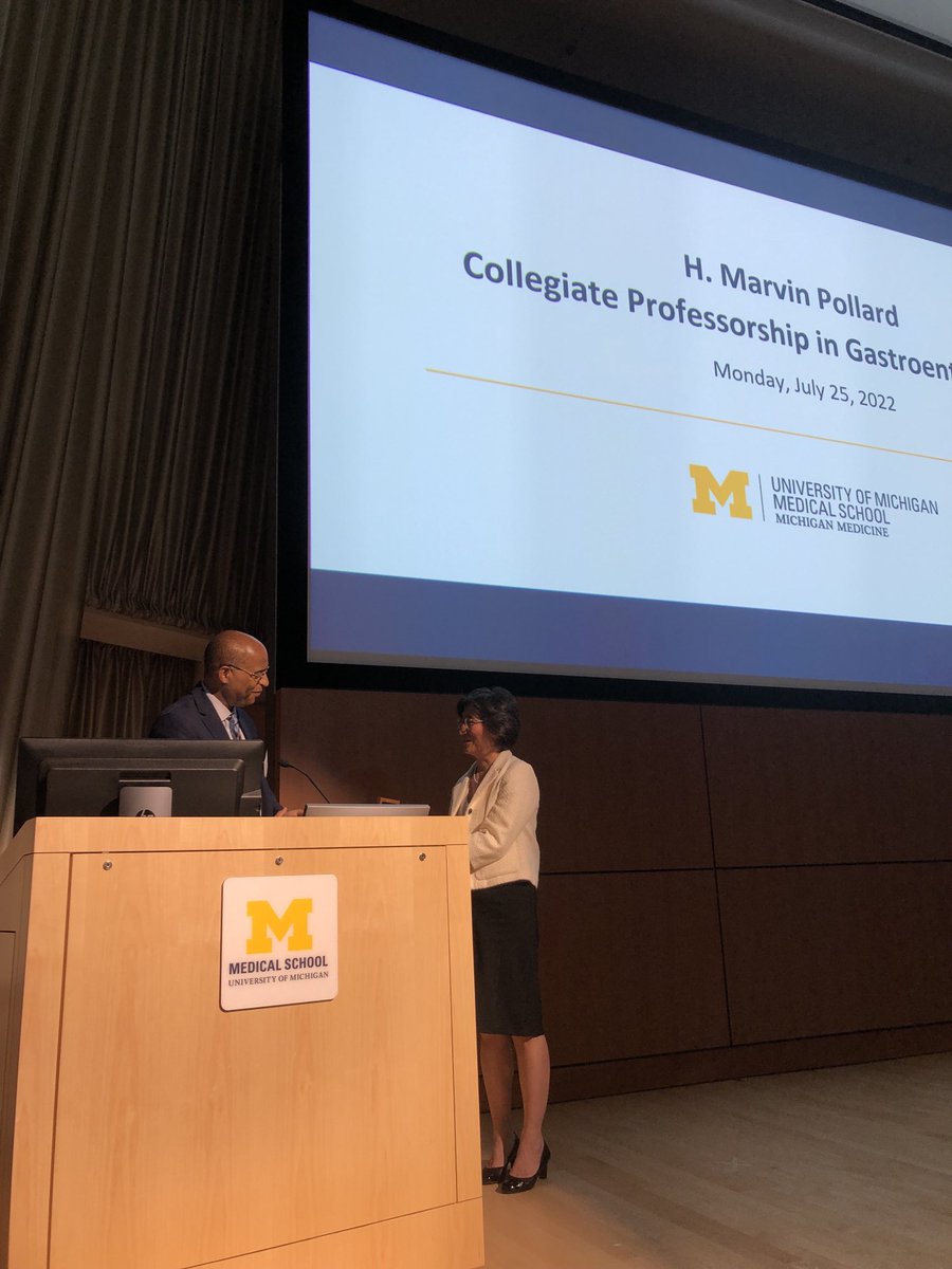 umfoodoc's tweet image. So proud to announce the induction of Grace Su as H Marvin Pollard Collegiate Professor at UM. So well deserved by this inspirational leader, healer, scientist &amp;amp; innovator! ⁦@ebtapper⁩ ⁦@DrRiehl⁩ ⁦@NDP1001⁩ ⁦@pummy92⁩ ⁦