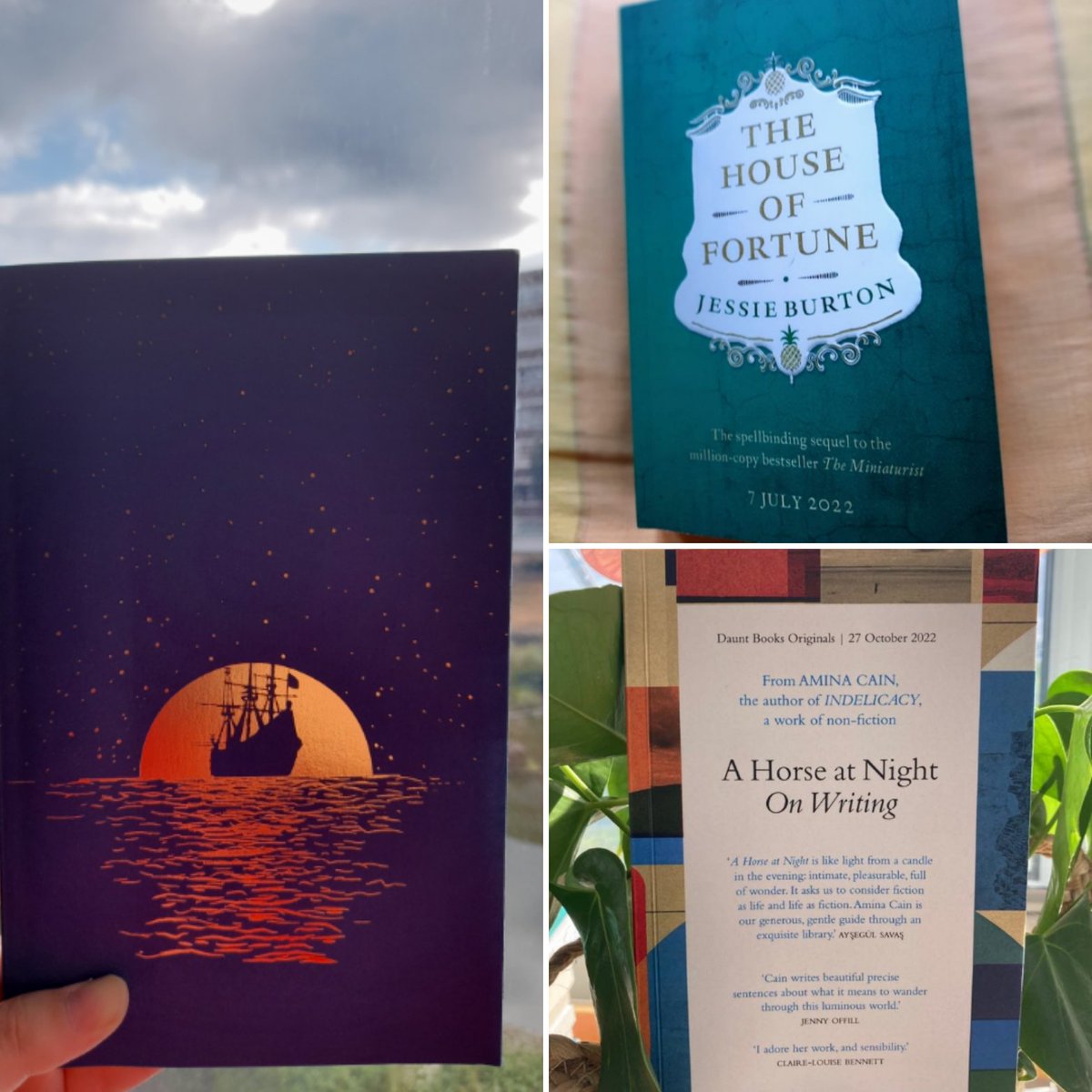 A small but perfectly formed #WWRW. Eleanor: The Night Ship (Jess Kidd), Karin: The House of Fortune (Jessie Burton), Nicole: A Horse At Night (Amina Cain). And you? #currentlyreading #BookRecommendations