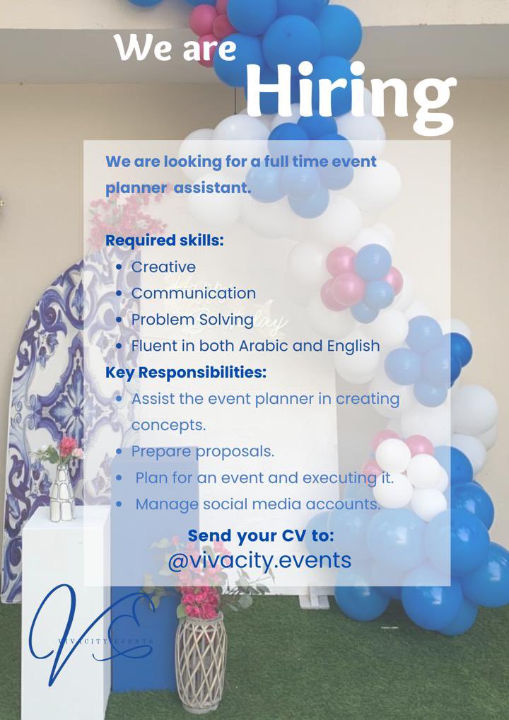 EventsVivacity's tweet photo. Retweet please. 

If you’re interested send your CV to vivacity.event@hotmail.com https://t.co/G1Z97Omzsi