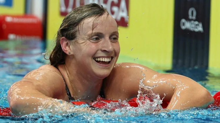 NBCOlympicTalk's tweet image. Katie Ledecky wins by 19 seconds at swim nationals, owns top 29 times in history olympics.nbcsports.com/2022/07/27/kat…