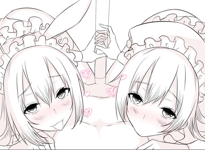 鈴仙&amp;純狐 線画 