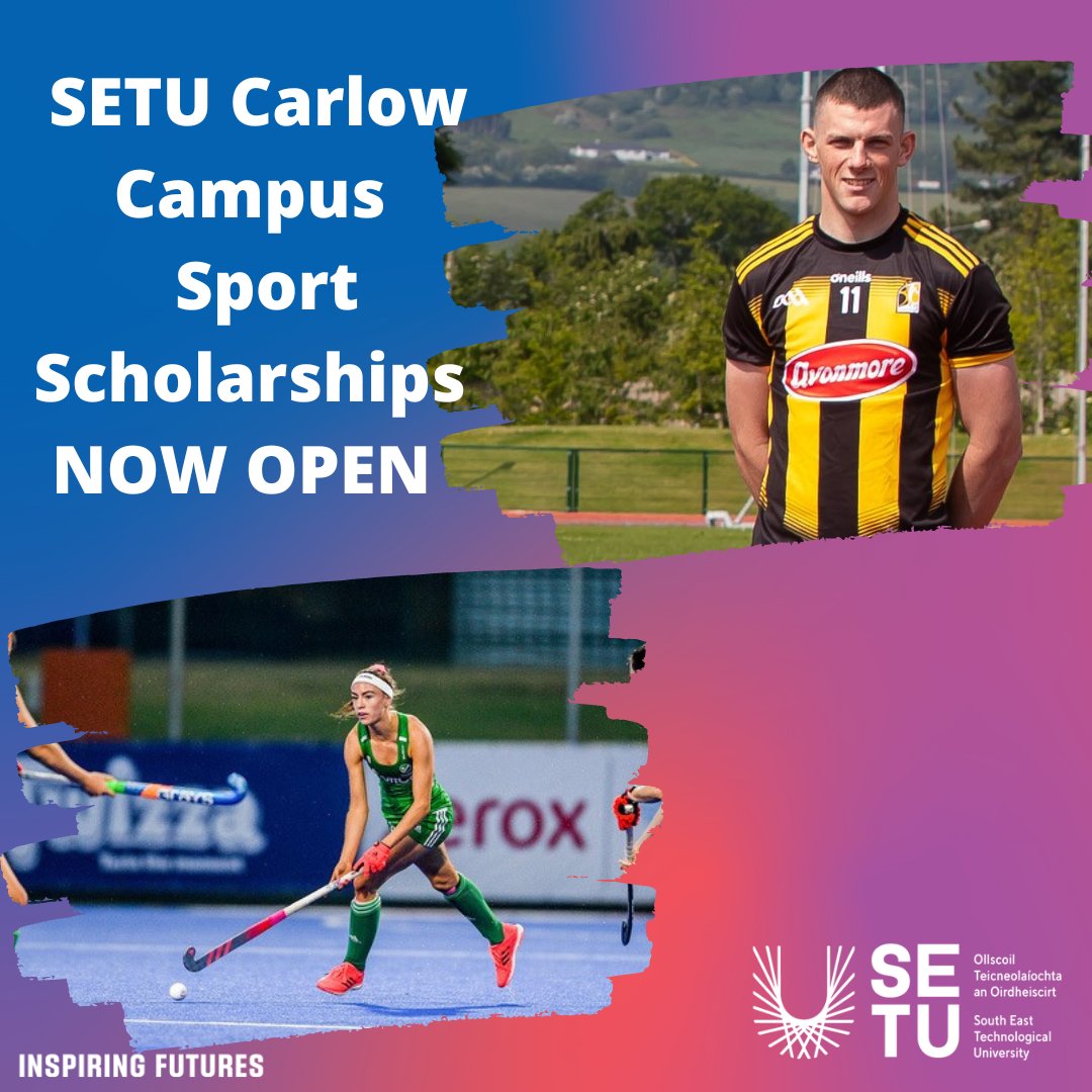 SETU Carlow campus, Sport Scholarship closing date is 30th Sept 22. We accept applications from all students, irrespective of nationality, course, or year of study. Scholarships are awarded annually in Nov/Dec in a wide range of sports. Apply today itcarlow.ie/study/school-l……