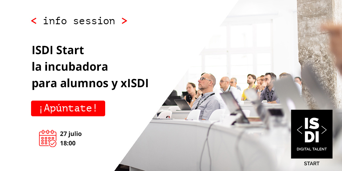 ISDIacc's tweet image. Ecosistema de @ISDI_edu y #xISDI. Os invitamos a la sesión informativa de #ISDIStart, la incubadora para alumnos de #ISDI, hoy a las 18:00. Si tienes una idea o startup en fase temprana, ¡desde #ISDIAccelerator te ayudamos a lanzarlo al mercado! 
👉bit.ly/3BlMIXO