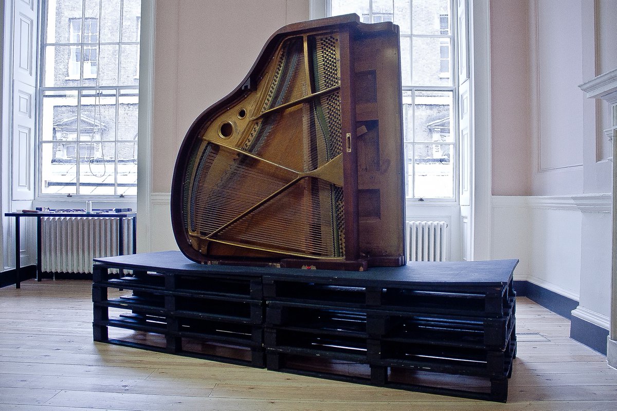 Sadly, we have to give away our sound icons next week, due to storage problems. Sound Icons are grand pianos stripped of components and turned sideways to be accessible to extended techniques. If anybody wants these beautiful things, they can have them for the price of delivery.