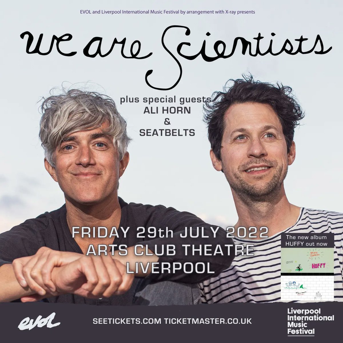 A big weekend of <a href="/LIMFestival/">LIMFestival</a> celebrations incoming. Start as you mean to go on this Friday night with New York indie stalwarts <a href="/wearescientists/">We Are Scientists</a> at @ArtsClubHQ with special guests our homies <a href="/alialihorn/">Ali Horn</a> &amp; <a href="/seatbeltsmusic/">Seatbelts</a>. You can still get tickets here: seetickets.com/event/we-are-s…