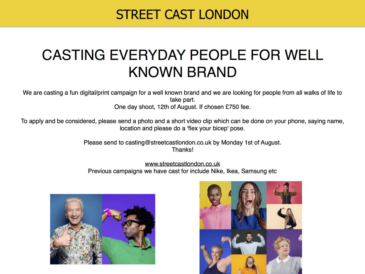 #casting everyday #londoners from all walks of life for #paid campaign. Please share/apply if interested. Thanks!