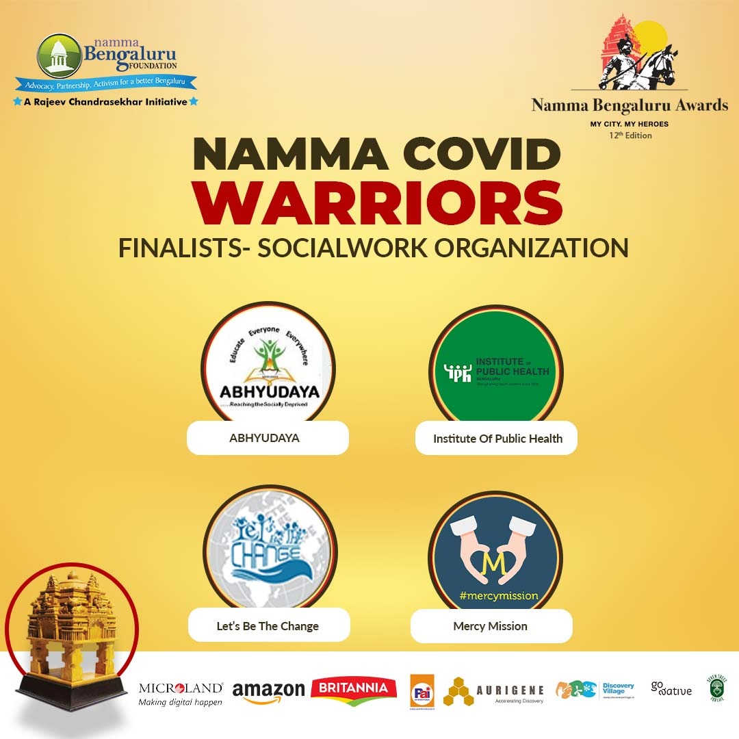 #NammaBengaluruAwards We are delighted to announce the finalists for the ‘Social Work Organisation of the Year’ Category! @MicrolandLtd @amazonIN @BritanniaIndLtd @PaiElectronics @AurigeneDiscov @discovery_blr #gonative