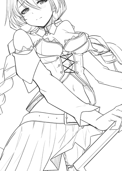 やっぱ、ヘソ出しさせたいので
腕の角度を調整するなど
…ヨシ! 