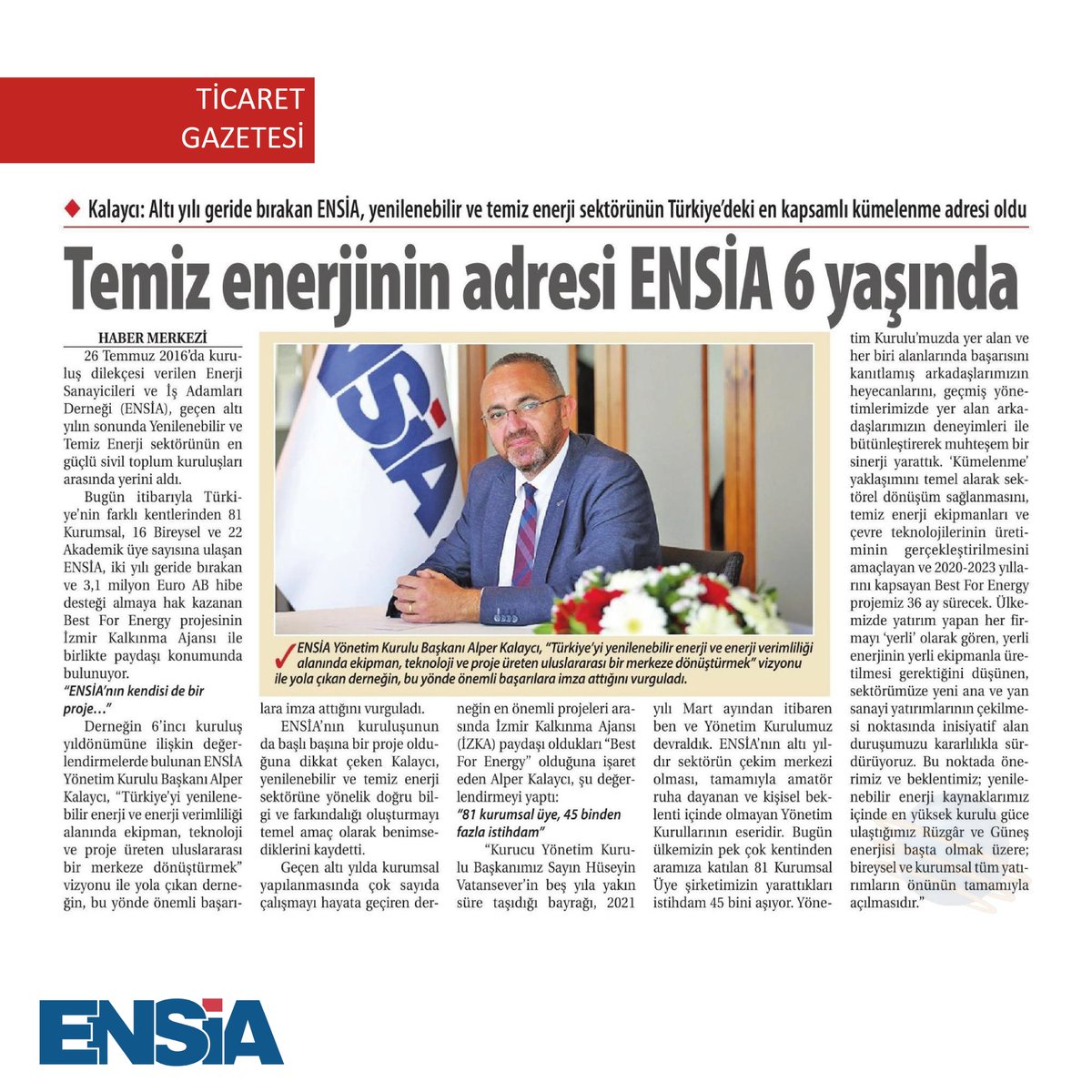 ensiatr's tweet photo. Ülkemizi “yenilenebilir enerji ve enerji verimliliği alanında ekipman, teknoloji ve proje üreten uluslararası bir merkez haline getirme” vizyonu ile çıktığımız yolda 6 yılı geride bıraktık. https://t.co/RPZiiHFwMk