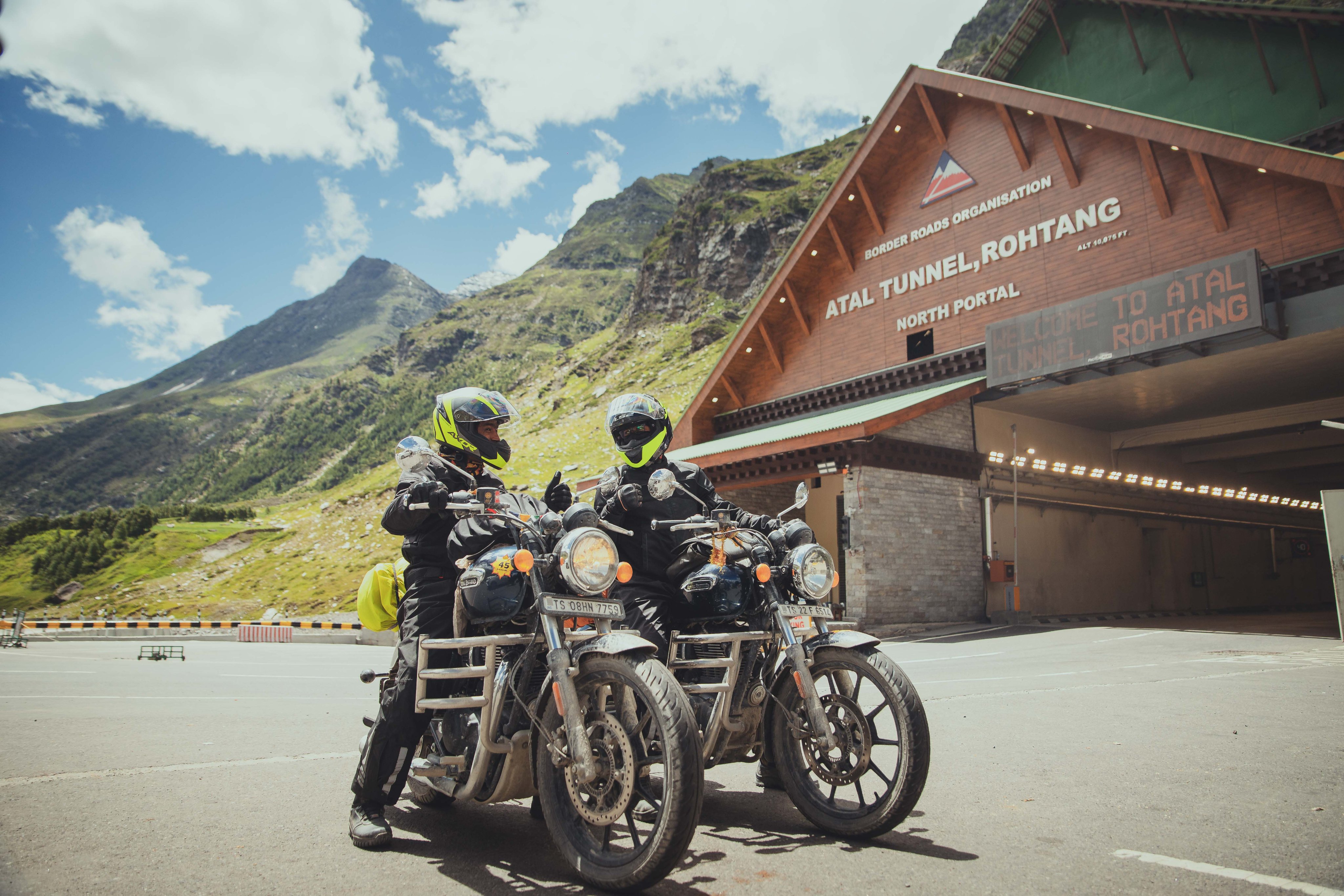 Royal Enfield on X: "Group 2 rode from Jispa through the famous Atal tunnel  onwards to Manali. Leaving Lahaul Spiti Valley saw the surrounding scenery  change from barren rocky mountain slopes to