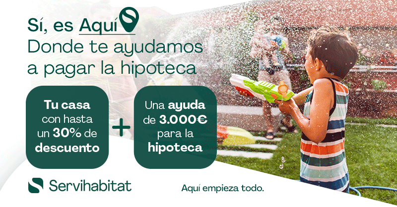 Servihabitat's tweet photo. Encuentra la casa perfecta para ti con hasta un 30% de descuento y una ayuda para la hipoteca de 3.000€